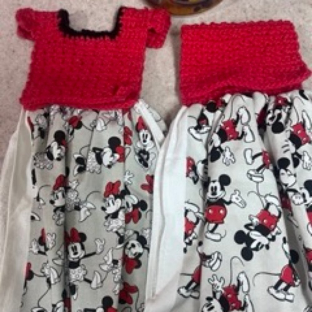 Handcrafted Crocheted Kitchen Towel Topper Set - Picture 2 of 4